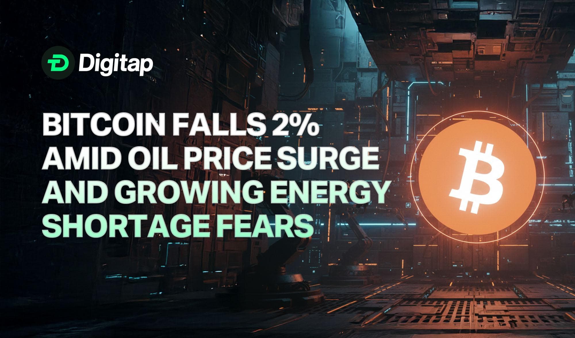Bitcoin Falls 2% Amid Oil Price Surge and Growing Energy Shortage Fears