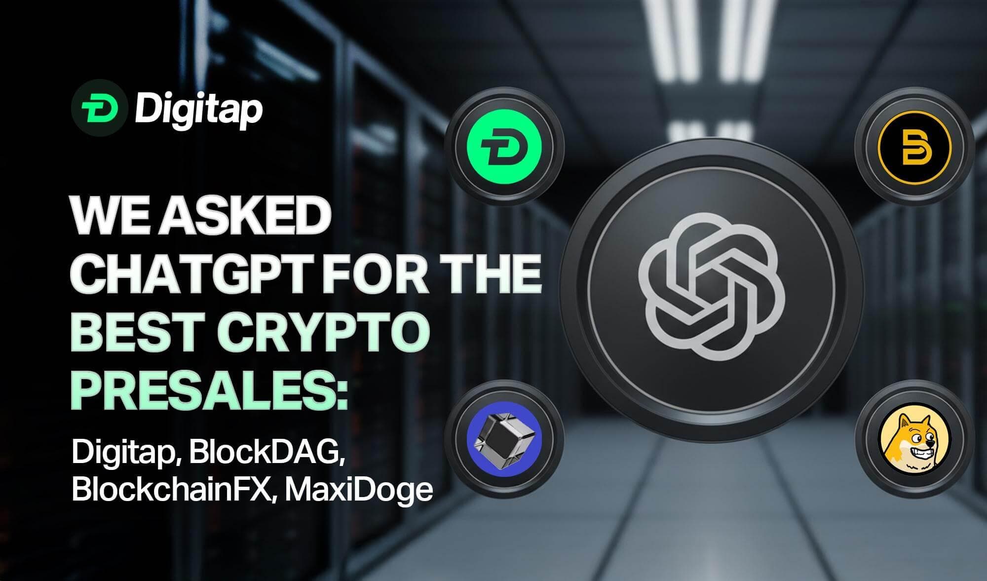 We Asked ChatGPT For The Best Crypto Presales: Digitap, BlockDAG, BlockchainFX, MaxiDoge