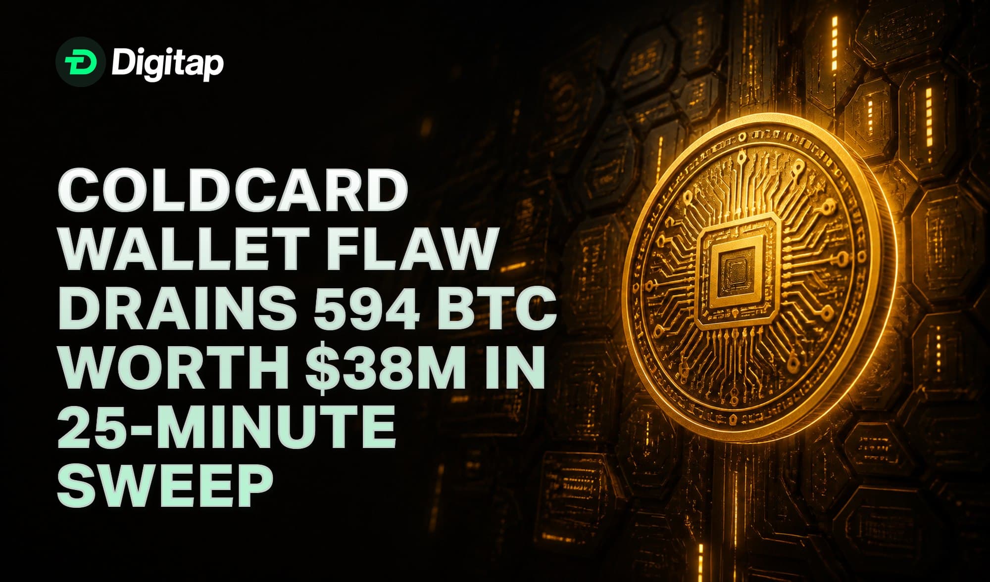 Coldcard Wallet Flaw Drains 594 BTC Worth $38M in 25-Minute Sweep