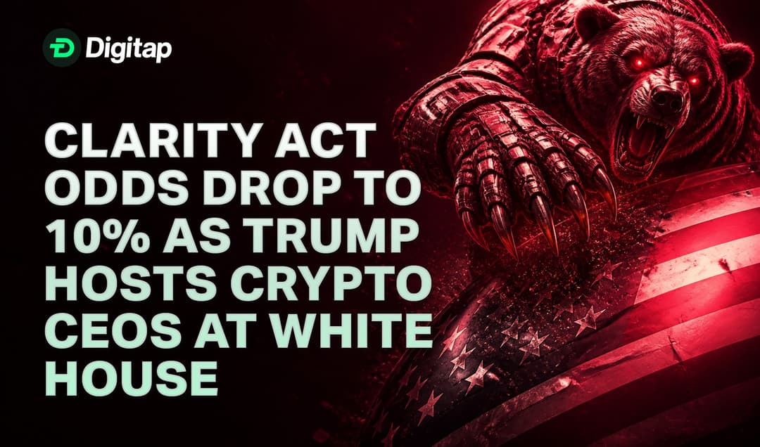 CLARITY Act Odds Drop to 10% as Trump Hosts Crypto CEOs at White House