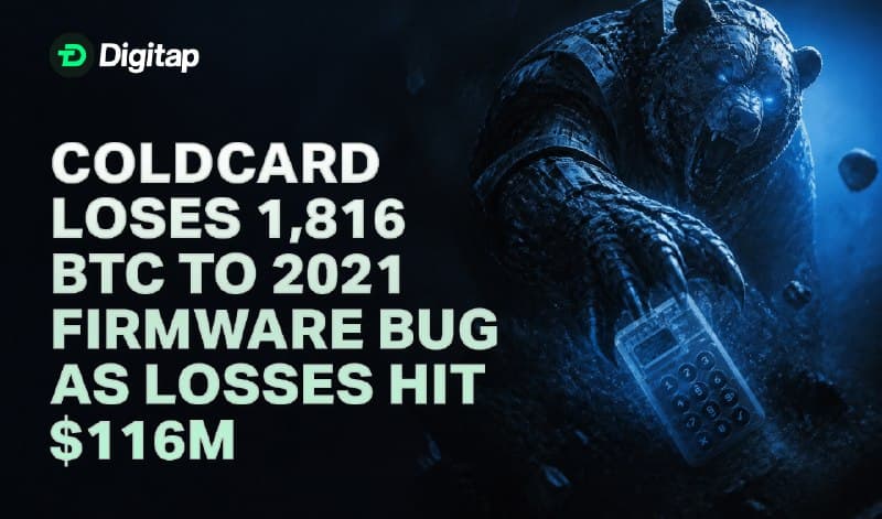 Coldcard Loses 1,816 BTC to 2021 Firmware Bug as Losses Hit $116M
