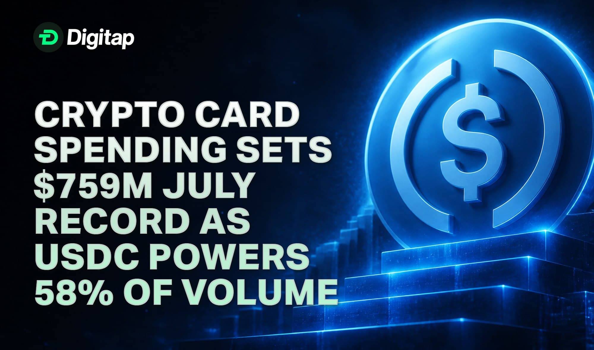 Crypto Card Spending Sets $759M July Record as USDC Powers 58% of Volume