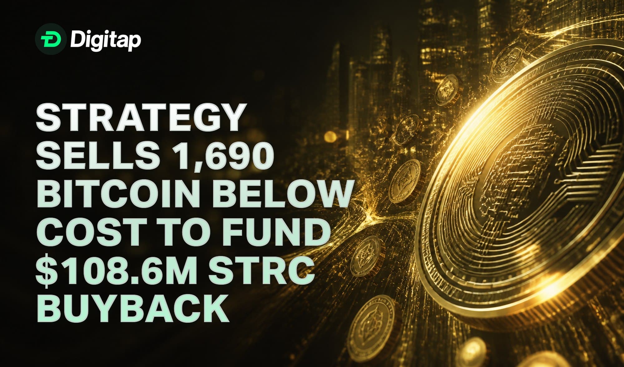 Strategy Sells 1,690 Bitcoin Below Cost to Fund $108.6M STRC Buyback