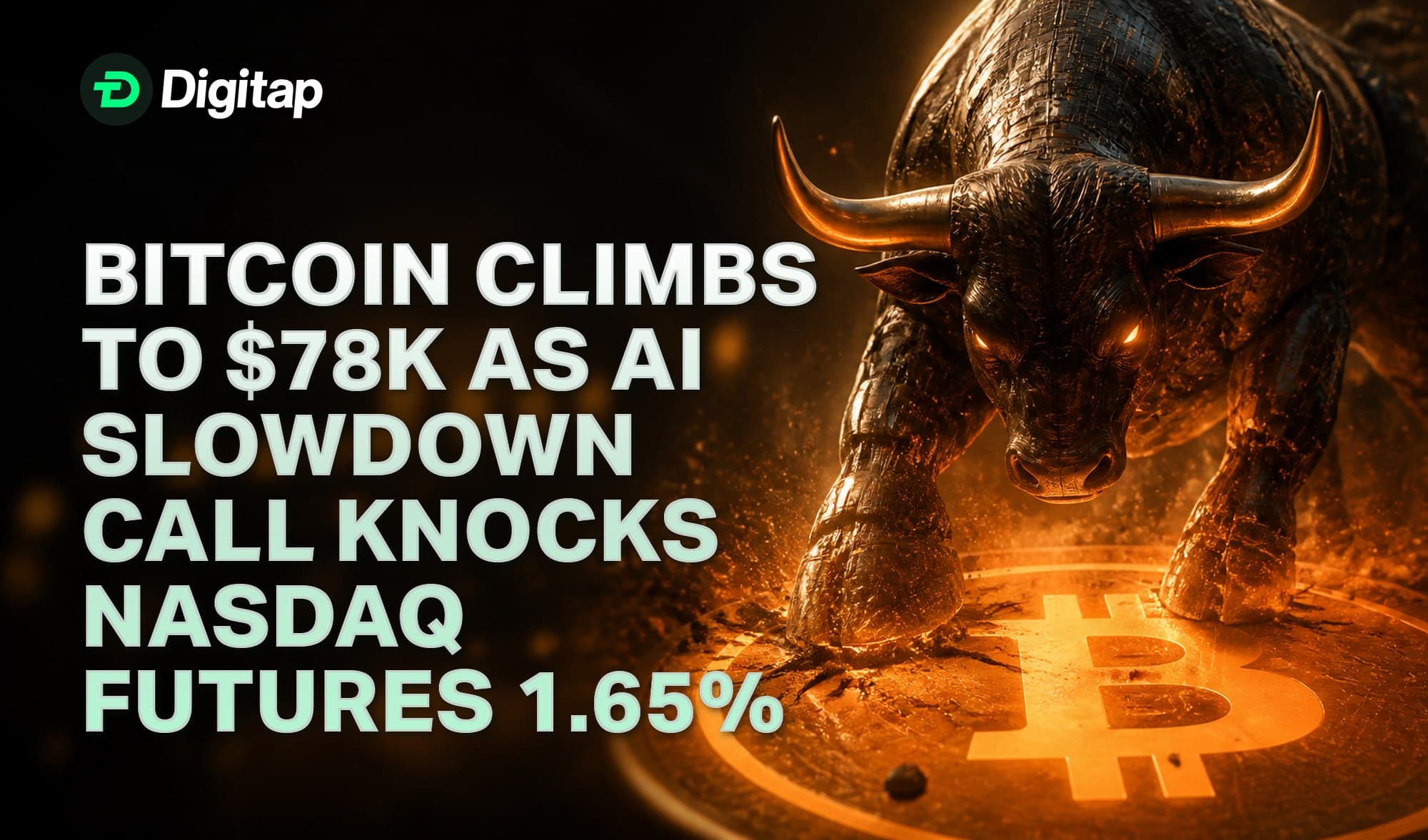 Bitcoin Climbs to $78K as AI Slowdown Call Knocks Nasdaq Futures 1.65%