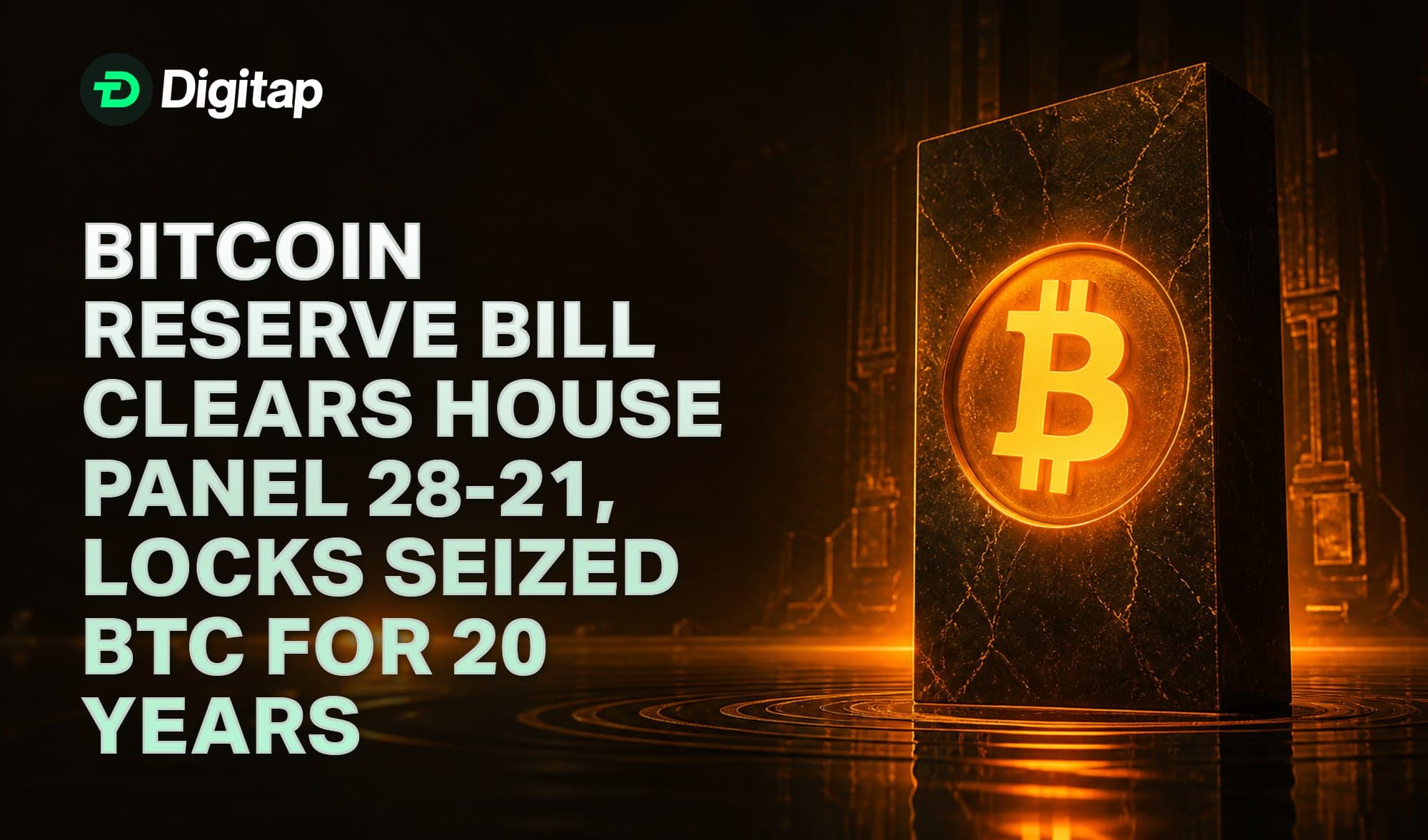 Bitcoin Reserve Bill Clears House Panel 28-21, Locks Seized BTC for 20 Years