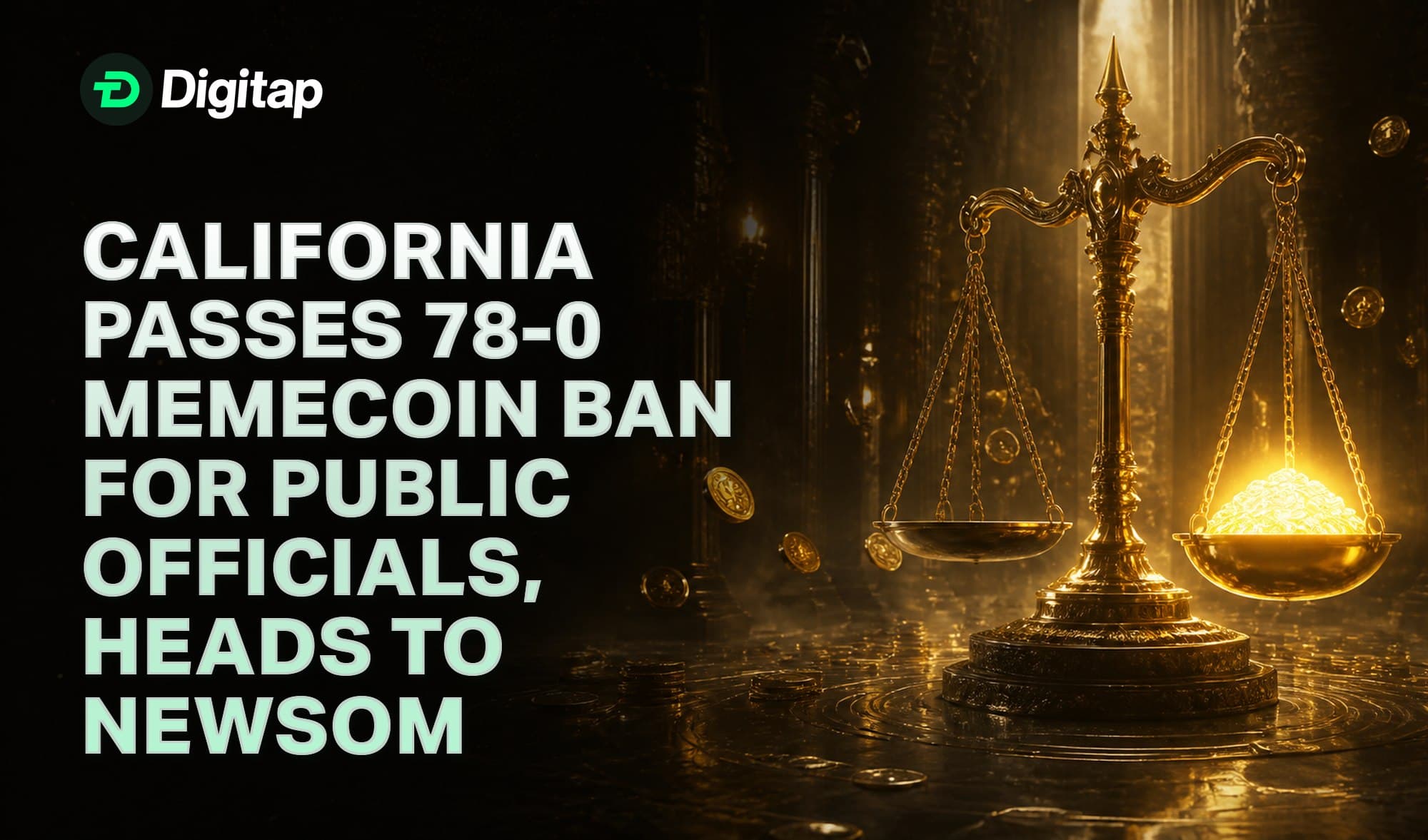 California Passes 78-0 Memecoin Ban for Public Officials, Heads to Newsom
