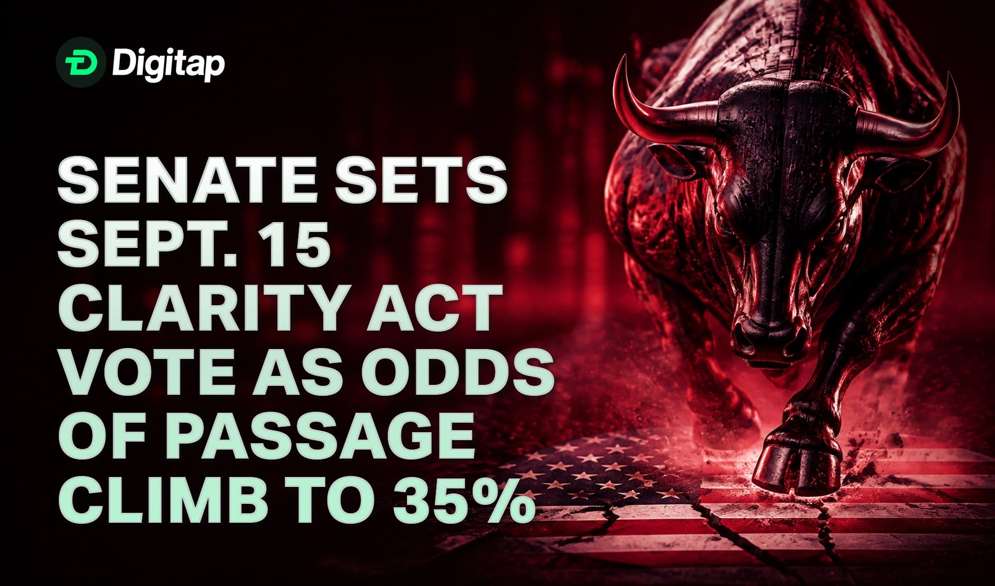 Senate Sets Sept. 15 CLARITY Act Vote as Odds of Passage Climb to 35%