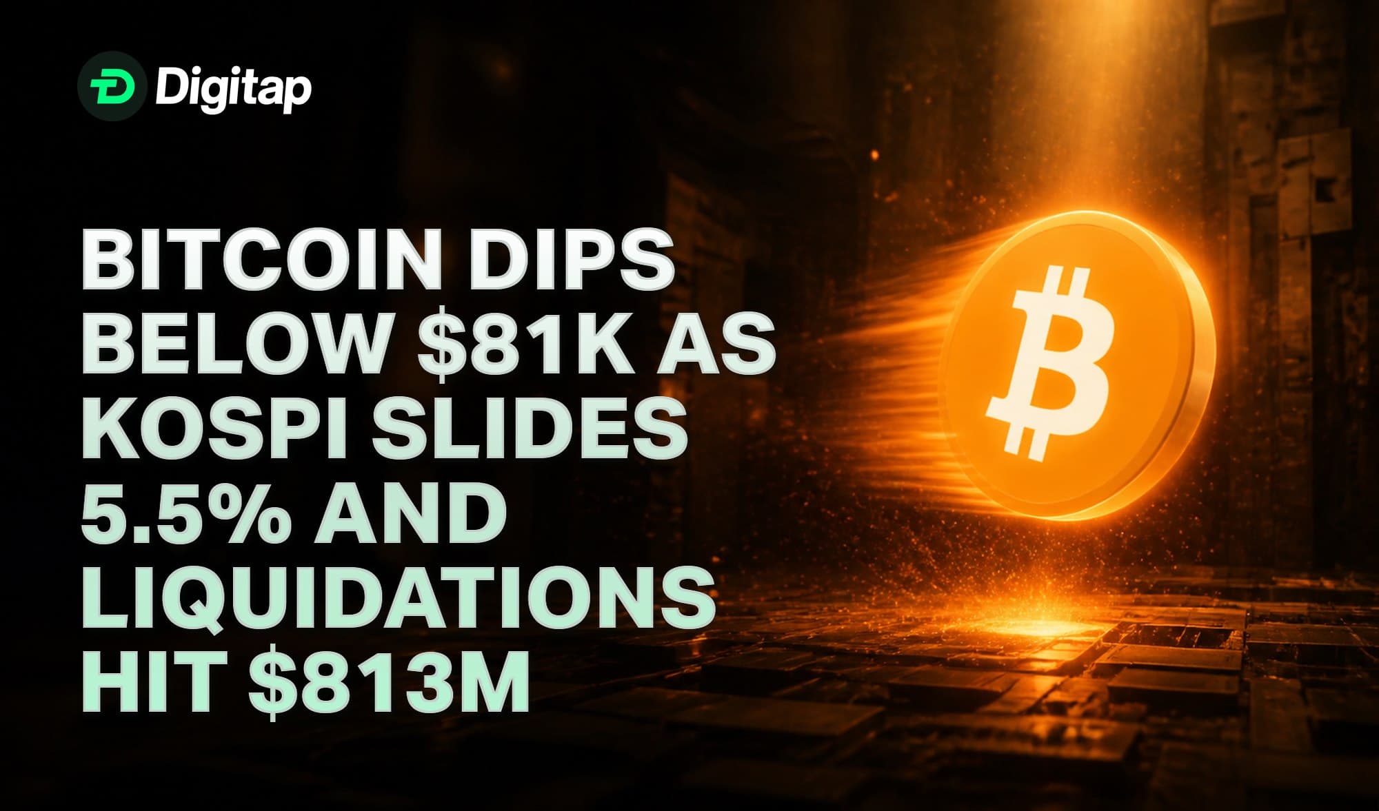 Bitcoin Dips Below $81K as Kospi Slides 5.5% and Liquidations Hit $813M