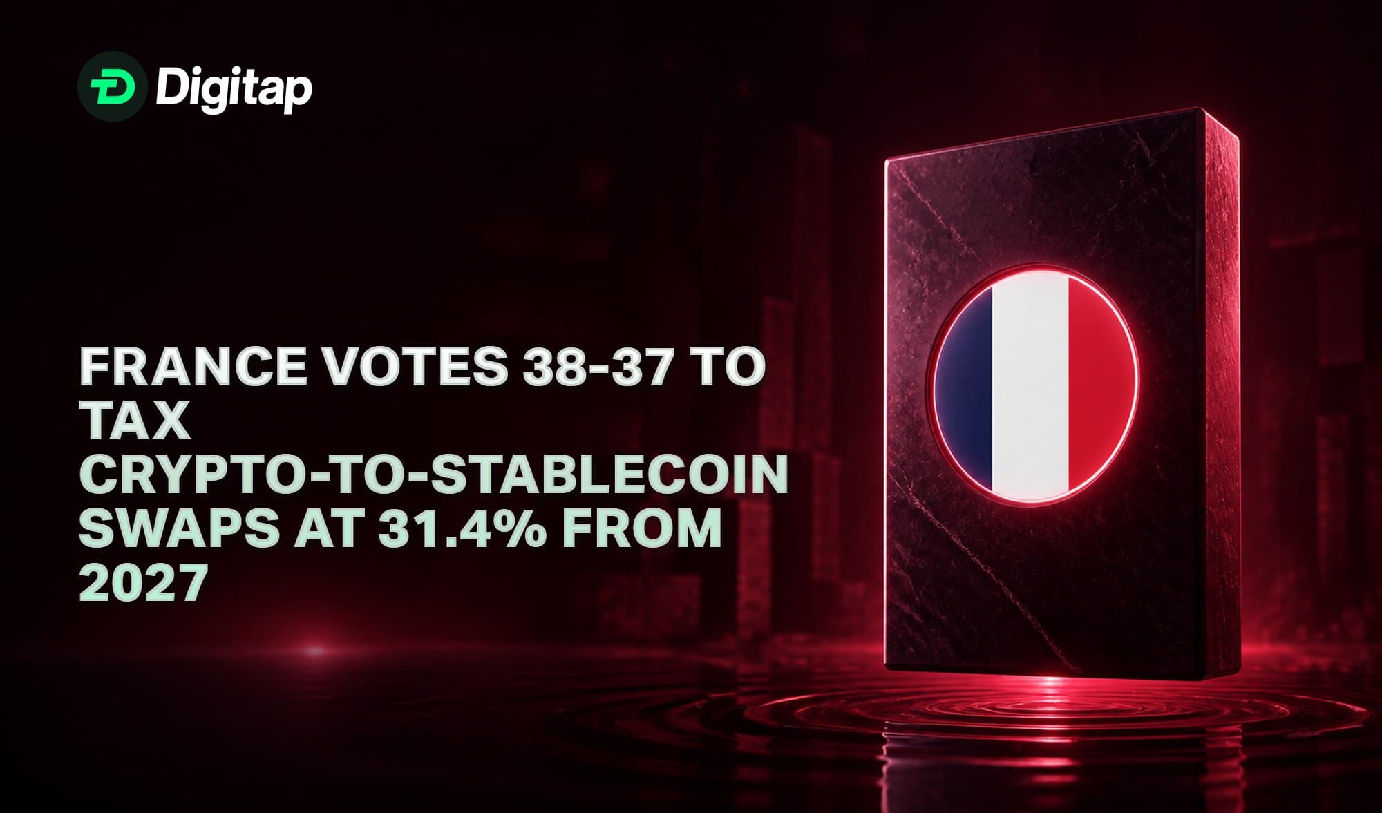 France Votes 38-37 to Tax Crypto-to-Stablecoin Swaps at 31.4% From 2027